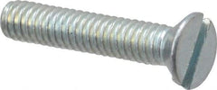 Value Collection - #8-32 UNC, 7/8" OAL Slotted Drive Machine Screw - Flat Head, Grade 2 Steel, Zinc-Plated Finish, Without Washer - Apex Tool & Supply