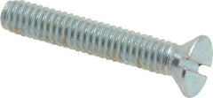 Value Collection - #8-32 UNC, 1" OAL Slotted Drive Machine Screw - Flat Head, Grade 2 Steel, Zinc-Plated Finish, Without Washer - Apex Tool & Supply