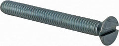 Value Collection - #8-32 UNC, 1-1/2" OAL Slotted Drive Machine Screw - Flat Head, Grade 2 Steel, Zinc-Plated Finish, Without Washer - Apex Tool & Supply