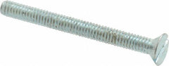 Value Collection - #8-32 UNC, 1-3/4" OAL Slotted Drive Machine Screw - Flat Head, Grade 2 Steel, Zinc-Plated Finish, Without Washer - Apex Tool & Supply