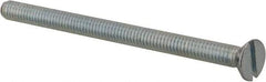 Value Collection - #8-32 UNC, 2-1/2" OAL Slotted Drive Machine Screw - Flat Head, Grade 2 Steel, Zinc-Plated Finish, Without Washer - Apex Tool & Supply
