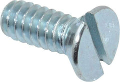 Value Collection - #10-24 UNC, 1/2" OAL Slotted Drive Machine Screw - Flat Head, Grade 2 Steel, Zinc-Plated Finish, Without Washer - Apex Tool & Supply