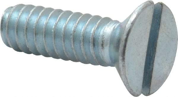Value Collection - #10-24 UNC, 5/8" OAL Slotted Drive Machine Screw - Flat Head, Grade 2 Steel, Zinc-Plated Finish, Without Washer - Apex Tool & Supply