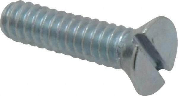Value Collection - #10-24 UNC, 3/4" OAL Slotted Drive Machine Screw - Flat Head, Grade 2 Steel, Zinc-Plated Finish, Without Washer - Apex Tool & Supply