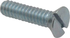 Value Collection - #10-24 UNC, 3/4" OAL Slotted Drive Machine Screw - Flat Head, Grade 2 Steel, Zinc-Plated Finish, Without Washer - Apex Tool & Supply