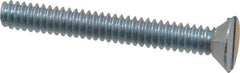 Value Collection - #10-24 UNC, 1-1/2" OAL Slotted Drive Machine Screw - Flat Head, Grade 2 Steel, Zinc-Plated Finish, Without Washer - Apex Tool & Supply