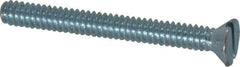 Value Collection - #10-24 UNC, 1-3/4" OAL Slotted Drive Machine Screw - Flat Head, Grade 2 Steel, Zinc-Plated Finish, Without Washer - Apex Tool & Supply