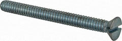 Value Collection - #10-24 UNC, 2" OAL Slotted Drive Machine Screw - Flat Head, Grade 2 Steel, Zinc-Plated Finish, Without Washer - Apex Tool & Supply