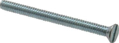 Value Collection - #10-24 UNC, 2-1/4" OAL Slotted Drive Machine Screw - Flat Head, Grade 2 Steel, Zinc-Plated Finish, Without Washer - Apex Tool & Supply