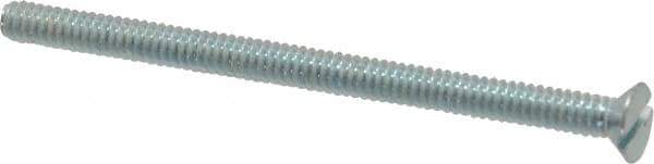 Value Collection - #10-24 UNC, 3" OAL Slotted Drive Machine Screw - Flat Head, Grade 2 Steel, Zinc-Plated Finish, Without Washer - Apex Tool & Supply