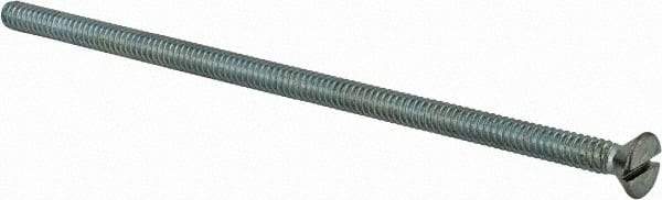 Value Collection - #10-24 UNC, 4-1/2" OAL Slotted Drive Machine Screw - Flat Head, Grade 2 Steel, Zinc-Plated Finish, Without Washer - Apex Tool & Supply