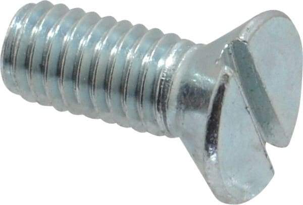 Value Collection - #10-32 UNF, 1/2" OAL Slotted Drive Machine Screw - Flat Head, Grade 2 Steel, Zinc-Plated Finish, Without Washer - Apex Tool & Supply