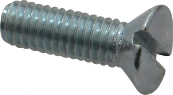 Value Collection - #10-32 UNF, 5/8" OAL Slotted Drive Machine Screw - Flat Head, Grade 2 Steel, Zinc-Plated Finish, Without Washer - Apex Tool & Supply