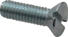 Value Collection - #10-32 UNF, 5/8" OAL Slotted Drive Machine Screw - Flat Head, Grade 2 Steel, Zinc-Plated Finish, Without Washer - Apex Tool & Supply
