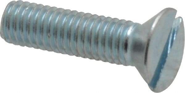 Value Collection - #10-32 UNF, 3/4" OAL Slotted Drive Machine Screw - Flat Head, Grade 2 Steel, Zinc-Plated Finish, Without Washer - Apex Tool & Supply
