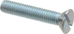 Value Collection - #10-32 UNF, 1" OAL Slotted Drive Machine Screw - Flat Head, Grade 2 Steel, Zinc-Plated Finish, Without Washer - Apex Tool & Supply