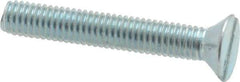 Value Collection - #10-32 UNF, 1-1/4" OAL Slotted Drive Machine Screw - Flat Head, Grade 2 Steel, Zinc-Plated Finish, Without Washer - Apex Tool & Supply