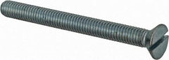 Value Collection - #10-32 UNF, 2" OAL Slotted Drive Machine Screw - Flat Head, Grade 2 Steel, Zinc-Plated Finish, Without Washer - Apex Tool & Supply