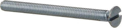 Value Collection - #10-32 UNF, 2-1/4" OAL Slotted Drive Machine Screw - Flat Head, Grade 2 Steel, Zinc-Plated Finish, Without Washer - Apex Tool & Supply