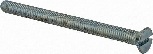 Value Collection - #10-32 UNF, 2-1/2" OAL Slotted Drive Machine Screw - Flat Head, Grade 2 Steel, Zinc-Plated Finish, Without Washer - Apex Tool & Supply