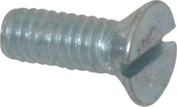 Value Collection - #12-24 UNC, 1/2" OAL Slotted Drive Machine Screw - Flat Head, Grade 2 Steel, Zinc-Plated Finish, Without Washer - Apex Tool & Supply