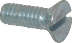 Value Collection - #12-24 UNC, 1/2" OAL Slotted Drive Machine Screw - Flat Head, Grade 2 Steel, Zinc-Plated Finish, Without Washer - Apex Tool & Supply