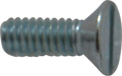 Value Collection - #12-24 UNC, 5/8" OAL Slotted Drive Machine Screw - Flat Head, Grade 2 Steel, Zinc-Plated Finish, Without Washer - Apex Tool & Supply