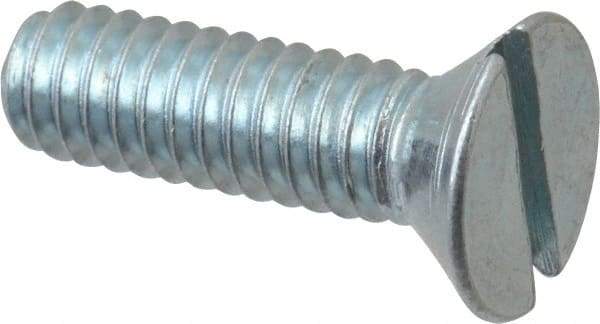 Value Collection - #12-24 UNC, 3/4" OAL Slotted Drive Machine Screw - Flat Head, Grade 2 Steel, Zinc-Plated Finish, Without Washer - Apex Tool & Supply