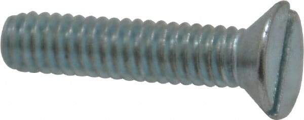 Value Collection - #12-24 UNC, 1" OAL Slotted Drive Machine Screw - Flat Head, Grade 2 Steel, Zinc-Plated Finish, Without Washer - Apex Tool & Supply