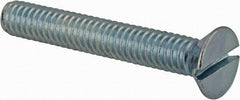 Value Collection - #12-24 UNC, 1-1/2" OAL Slotted Drive Machine Screw - Flat Head, Grade 2 Steel, Zinc-Plated Finish, Without Washer - Apex Tool & Supply