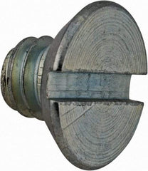 Value Collection - 1/4-20 UNC, 5/16" OAL Slotted Drive Machine Screw - Flat Head, Grade 2 Steel, Zinc-Plated Finish, Without Washer - Apex Tool & Supply