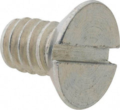 Value Collection - 1/4-20 UNC, 7/16" OAL Slotted Drive Machine Screw - Flat Head, Grade 2 Steel, Zinc-Plated Finish, Without Washer - Apex Tool & Supply