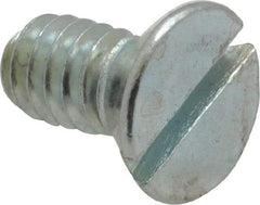 Value Collection - 1/4-20 UNC, 1/2" OAL Slotted Drive Machine Screw - Flat Head, Grade 2 Steel, Zinc-Plated Finish, Without Washer - Apex Tool & Supply