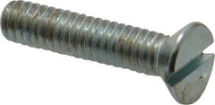 Value Collection - 1/4-20 UNC, 1-1/4" OAL Slotted Drive Machine Screw - Flat Head, Grade 2 Steel, Zinc-Plated Finish, Without Washer - Apex Tool & Supply