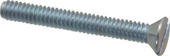 Value Collection - 1/4-20 UNC, 2" OAL Slotted Drive Machine Screw - Flat Head, Grade 2 Steel, Zinc-Plated Finish, Without Washer - Apex Tool & Supply