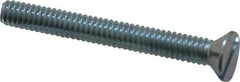 Value Collection - 1/4-20 UNC, 2-1/4" OAL Slotted Drive Machine Screw - Flat Head, Grade 2 Steel, Zinc-Plated Finish, Without Washer - Apex Tool & Supply