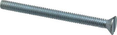 Value Collection - 1/4-20 UNC, 3" OAL Slotted Drive Machine Screw - Flat Head, Grade 2 Steel, Zinc-Plated Finish, Without Washer - Apex Tool & Supply