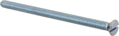 Value Collection - 1/4-20 UNC, 4" OAL Slotted Drive Machine Screw - Flat Head, Grade 2 Steel, Zinc-Plated Finish, Without Washer - Apex Tool & Supply