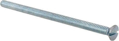 Value Collection - 1/4-20 UNC, 4-1/2" OAL Slotted Drive Machine Screw - Flat Head, Grade 2 Steel, Zinc-Plated Finish, Without Washer - Apex Tool & Supply