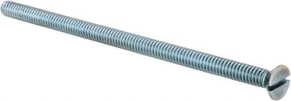 Value Collection - 1/4-20 UNC, 5" OAL Slotted Drive Machine Screw - Flat Head, Grade 2 Steel, Zinc-Plated Finish, Without Washer - Apex Tool & Supply