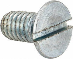 Value Collection - 5/16-18 UNC, 5/8" OAL Slotted Drive Machine Screw - Flat Head, Grade 2 Steel, Zinc-Plated Finish, Without Washer - Apex Tool & Supply