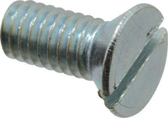 Value Collection - 5/16-18 UNC, 3/4" OAL Slotted Drive Machine Screw - Flat Head, Grade 2 Steel, Zinc-Plated Finish, Without Washer - Apex Tool & Supply