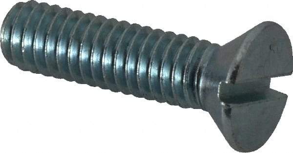 Value Collection - 5/16-18 UNC, 1-1/4" OAL Slotted Drive Machine Screw - Flat Head, Grade 2 Steel, Zinc-Plated Finish, Without Washer - Apex Tool & Supply