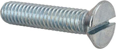 Value Collection - 5/16-18 UNC, 1-1/2" OAL Slotted Drive Machine Screw - Flat Head, Grade 2 Steel, Zinc-Plated Finish, Without Washer - Apex Tool & Supply