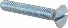 Value Collection - 5/16-18 UNC, 2" OAL Slotted Drive Machine Screw - Flat Head, Grade 2 Steel, Zinc-Plated Finish, Without Washer - Apex Tool & Supply