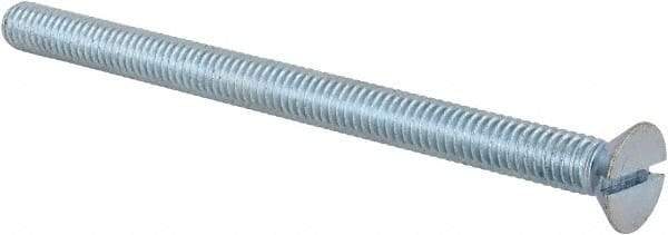 Value Collection - 5/16-18 UNC, 4-1/2" OAL Slotted Drive Machine Screw - Flat Head, Grade J82 Steel, Zinc-Plated Finish, Without Washer - Apex Tool & Supply