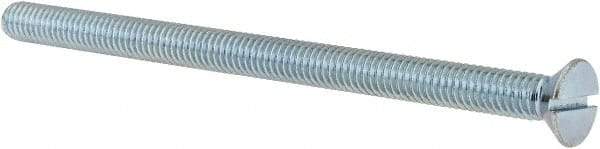 Value Collection - 5/16-18 UNC, 5" OAL Slotted Drive Machine Screw - Flat Head, Grade J82 Steel, Zinc-Plated Finish, Without Washer - Apex Tool & Supply