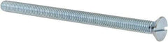 Value Collection - 5/16-18 UNC, 5" OAL Slotted Drive Machine Screw - Flat Head, Grade J82 Steel, Zinc-Plated Finish, Without Washer - Apex Tool & Supply