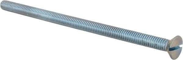 Value Collection - 5/16-18 UNC, 6" OAL Slotted Drive Machine Screw - Flat Head, Grade 2 Steel, Zinc-Plated Finish, Without Washer - Apex Tool & Supply