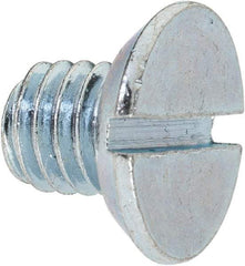 Value Collection - 3/8-16 UNC, 1/2" OAL Slotted Drive Machine Screw - Flat Head, Grade 2 Steel, Zinc-Plated Finish, Without Washer - Apex Tool & Supply